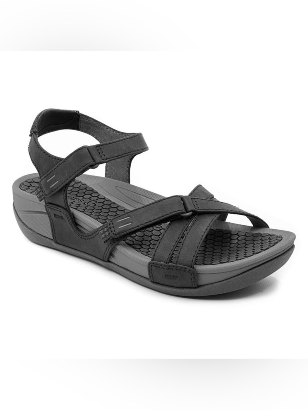 Women’s 8 Baretraps Danny Black Sport Sandals Arch Support Shock Absorbing